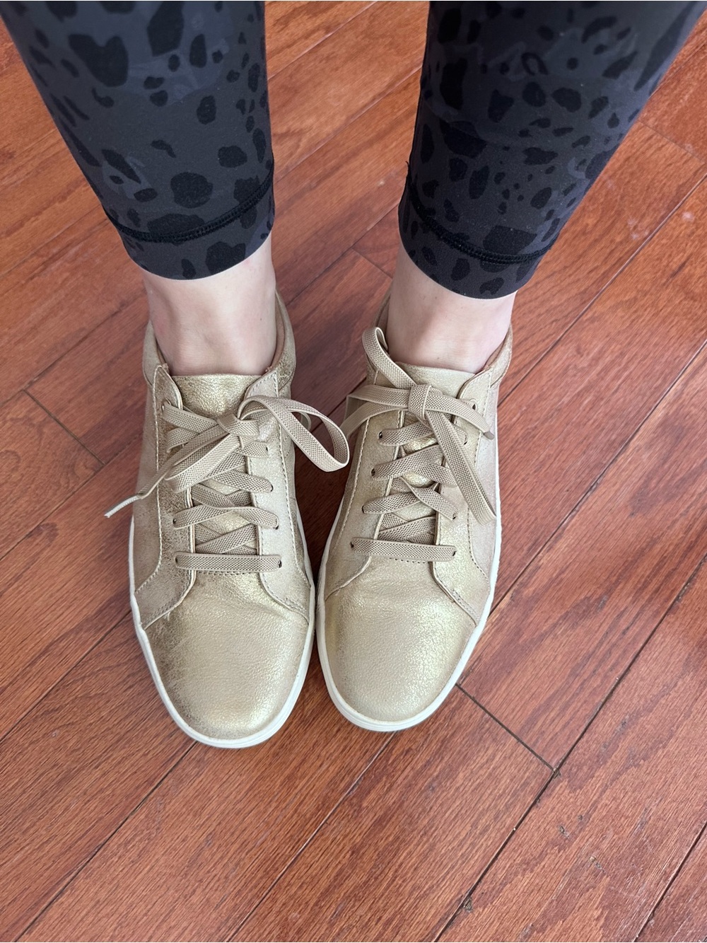 SOUL Naturalizer Gold Metallic Lace-Up Sneakers